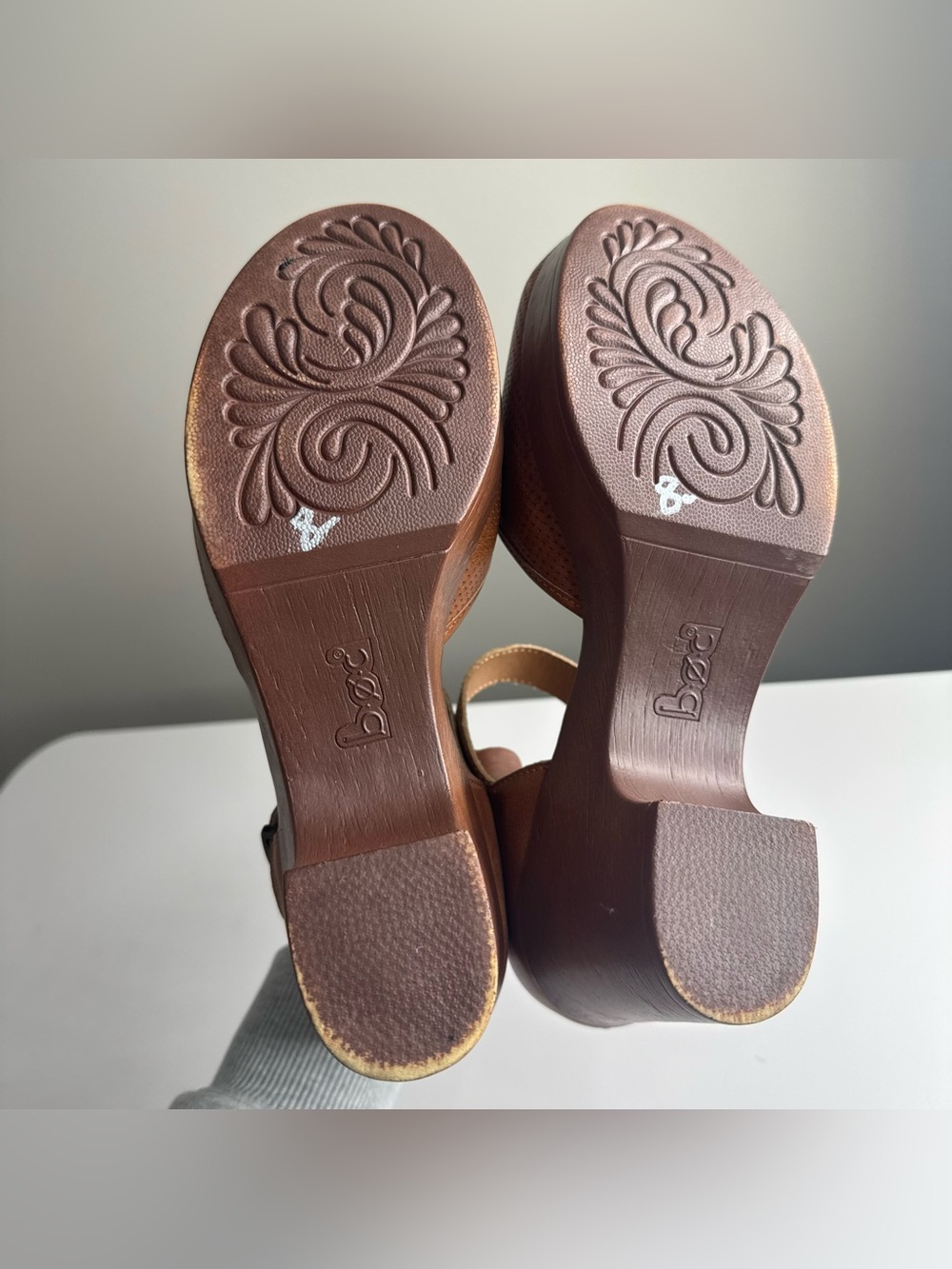 Born Brown Leather Mary Jane Wedge with Buckle - Picture 8 of 11